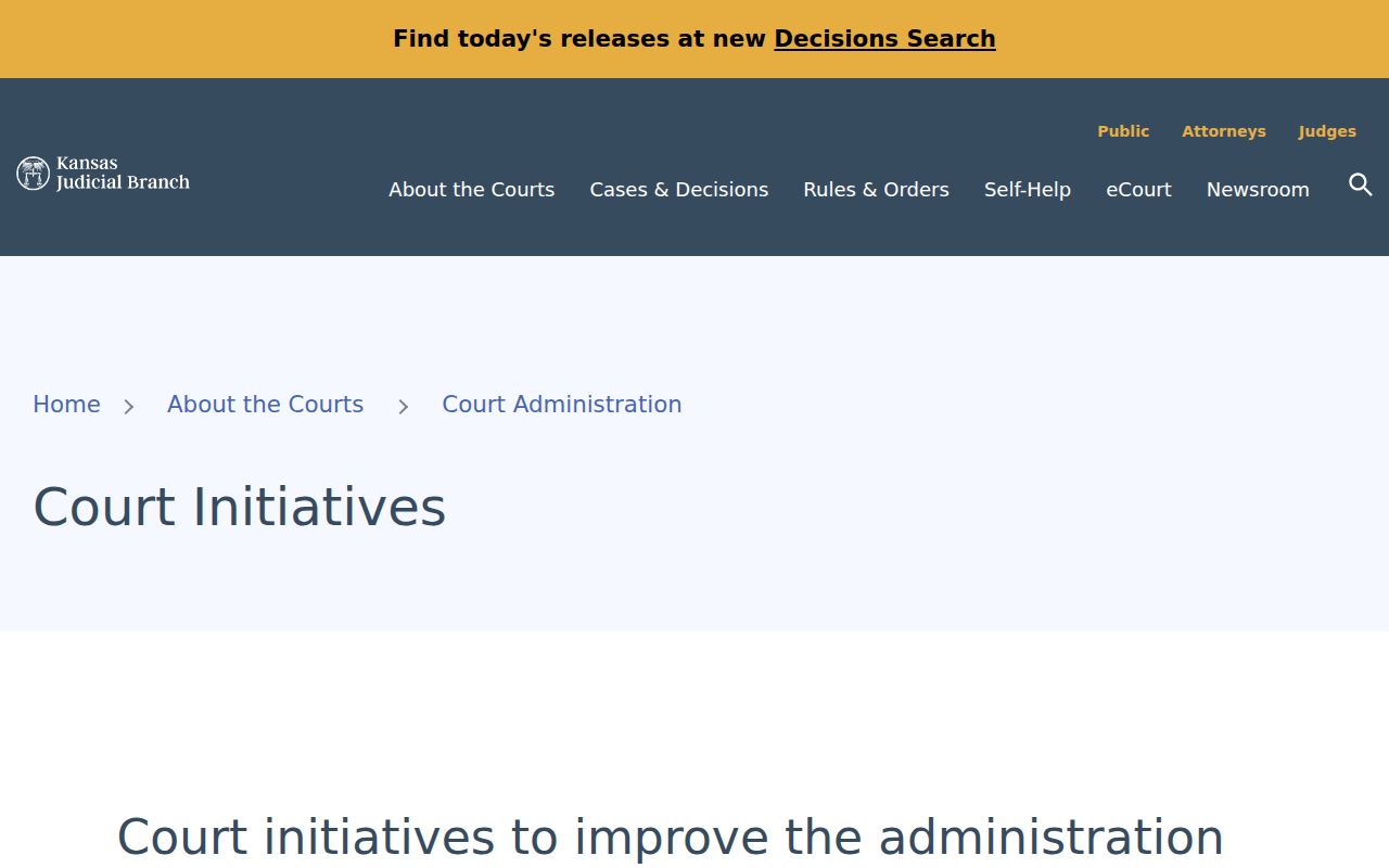 Kansas court initiatives related to Woodson County court date context